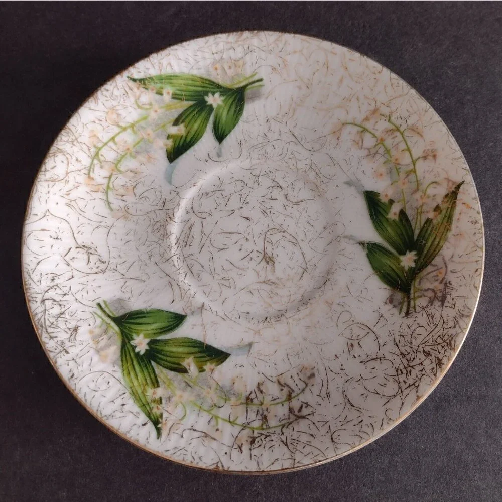Vintage Relco Japan Porcelain Lily Of The Valley Floral Teacup & Saucer White - Picture 9 of 12